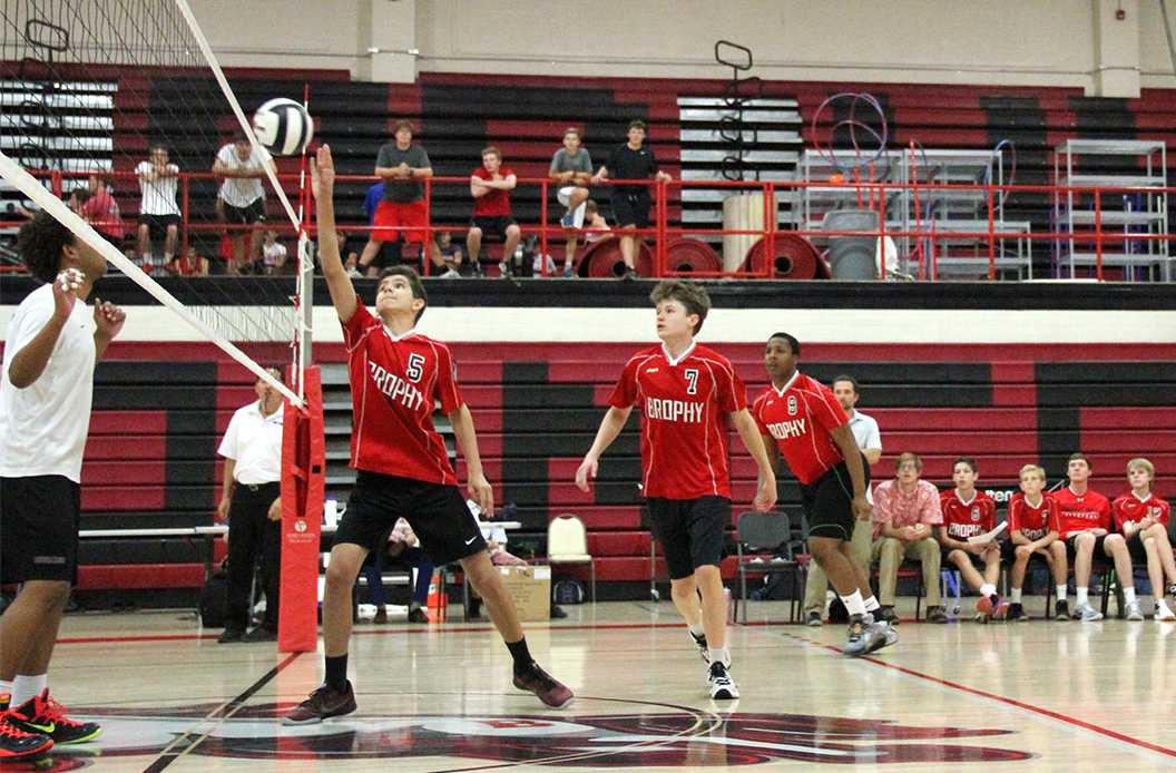 Photo by Isaac Myers ’18 - Wednesday, April 6, Frosh Volleyball defeats Hamilton in a 2-0 set.