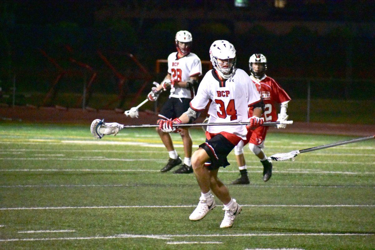 Photo by Raymond Link’20 | Brophys lacrosse team plays against boulder creek on, add date here, with a score of, add score here.