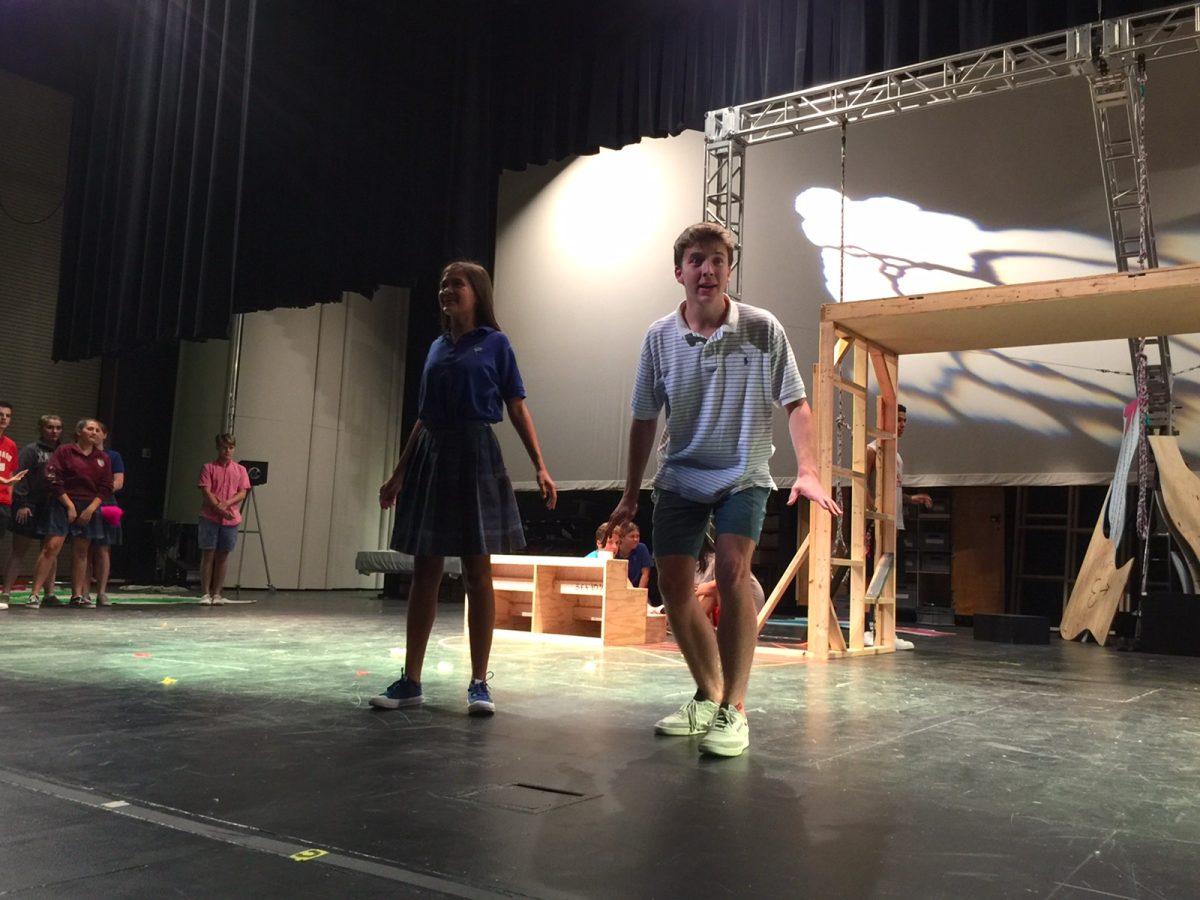 Photo by Camden Andl 19. Ryan Breuer 20 rehearsing Seussical. The play debuts on Oct. 10.