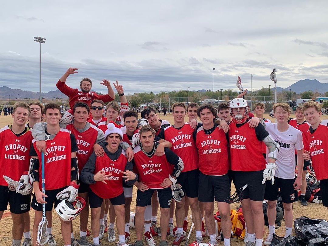 Members of the varsity lacrosse team pose for a picture at the Blackjack Classic in Las Vegas, Nevada. Photo courtesy of Andrew Welty.