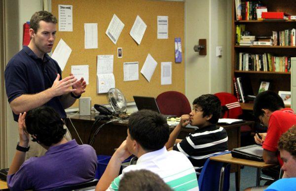 Photo by Ben Jackson ’11 - Mr. Steve Smith ’96 lectures his freshman English class during period 5 on Sept. 9.