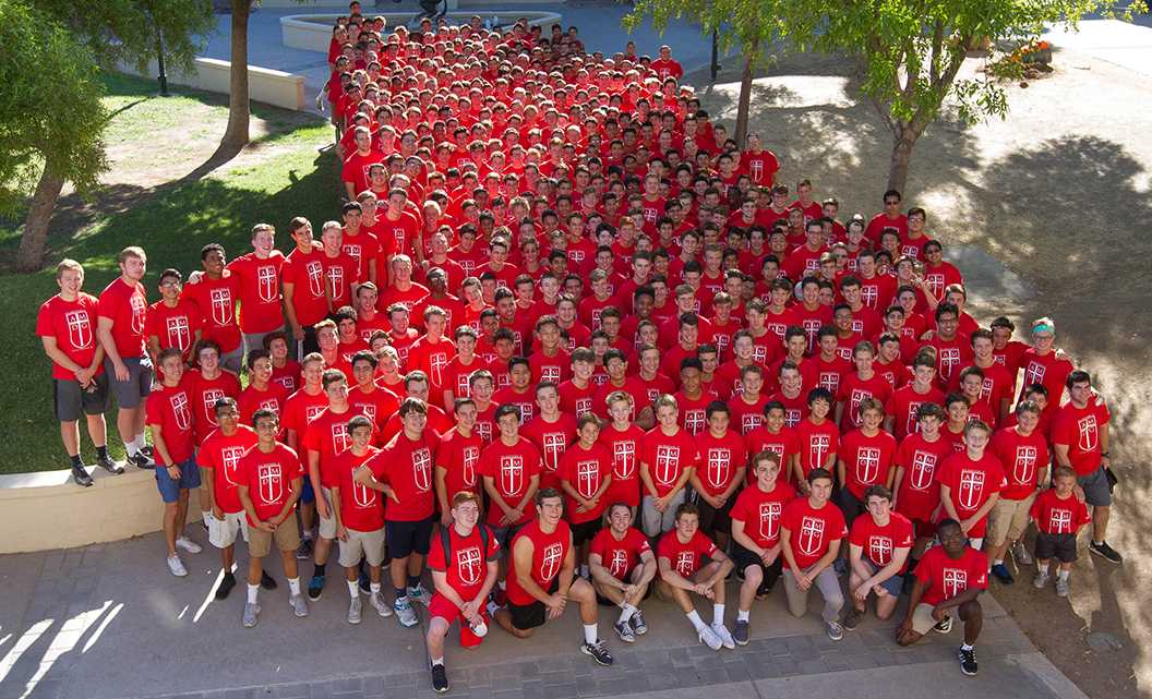 Photo Courtesy of Brophy College Prep | The freshman class of 2020 and their big brothers participated in the freshman retreat Sept. 17 and 18.