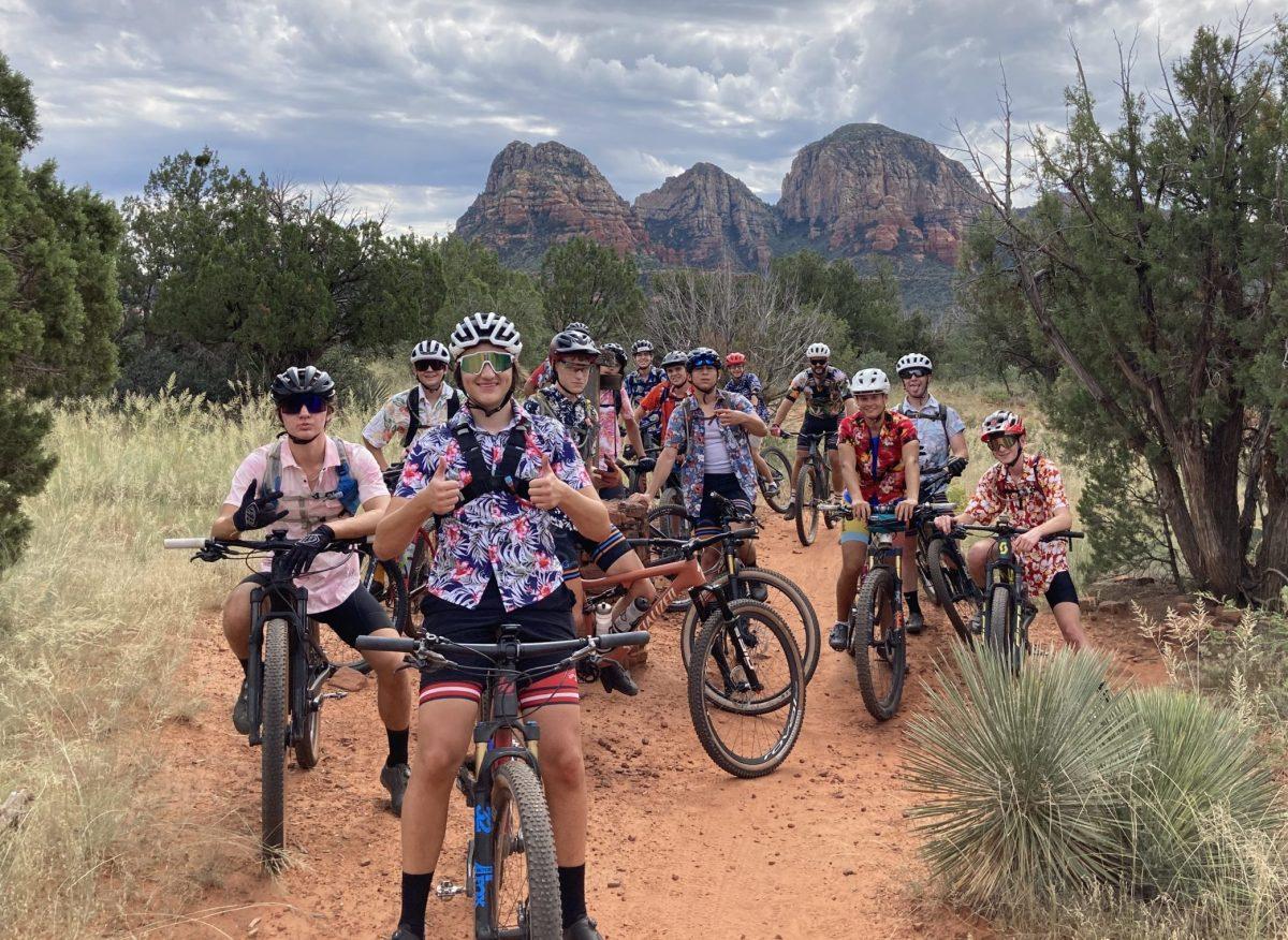 Mountain biking team showing athletes with state best times