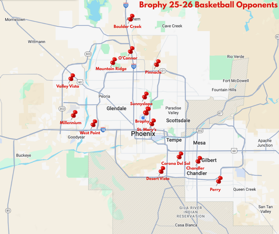 Graphic created by Anthony Francis '28
The graph showcases a map that includes each location the team has traveled to this season.