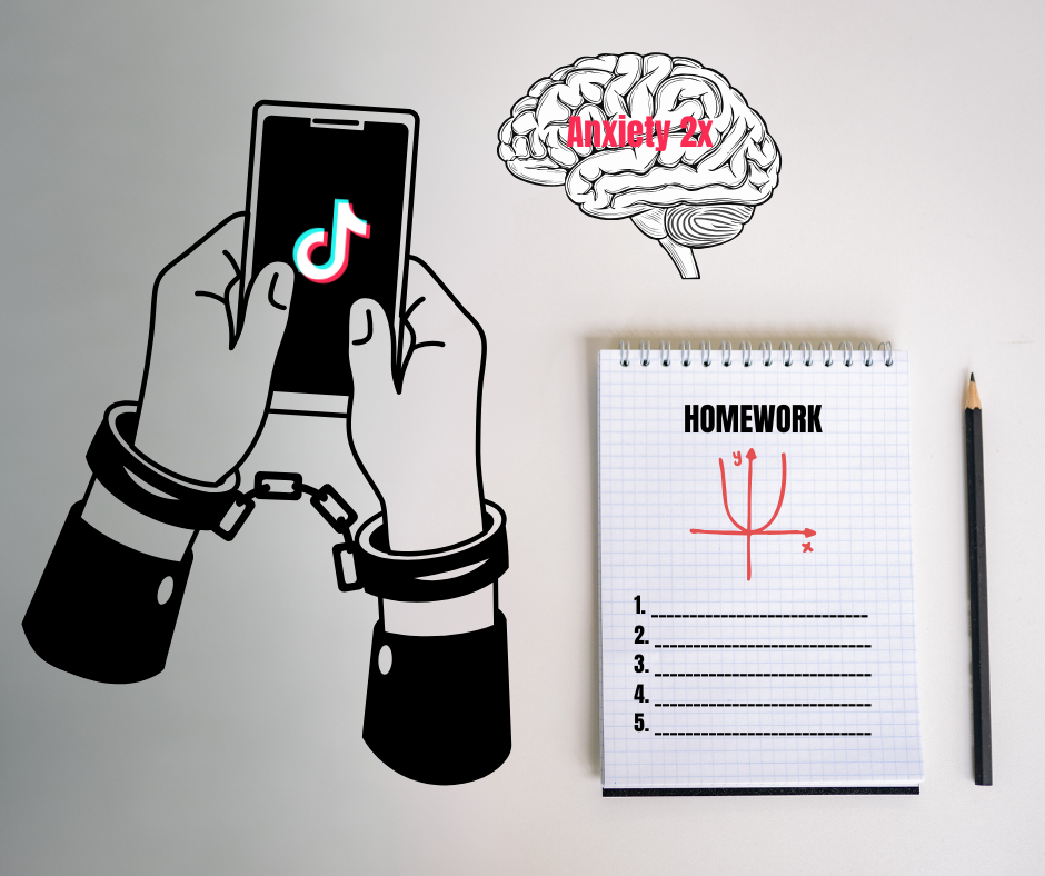 Short-form content platforms like TikTok can turn a quick scroll into hours of procrastination, contributing to increased anxiety and decreased focus among students.