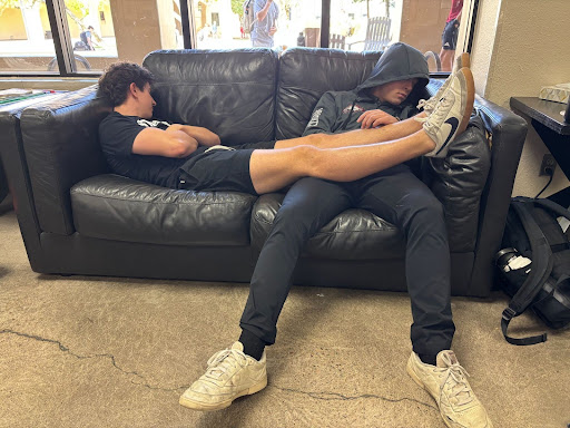 Thatcher Wilson ‘26 and Mark Kaplan ‘26 sleep in the SAC.