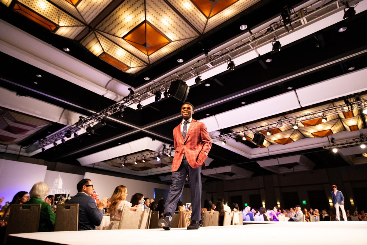 Matthew Hawkins ’26 at the 2026 Brophy Fashion Show.